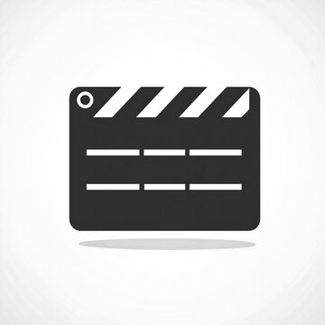 Clapperboard Icon for Film and Movie Production - Minimalist Monochrome Design in Cinematic Storytelling