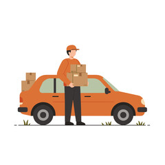 Scooter Delivery Icon. Courier with package, vector graphic on transparent background. Urban transport logistics for web, apps, design