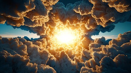 A starless nebula glowing with mysterious energy, its light source hidden within the dense cosmic clouds
