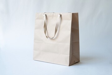Minimalist Brown Paper Shopping Bag with Sturdy Handles
