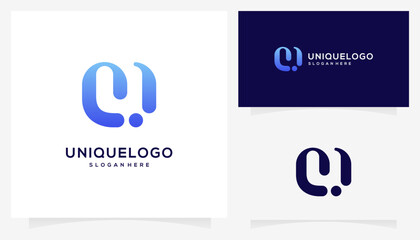 Unique letter U logo design ideas. Creative vector initial for your brand, based icon template.