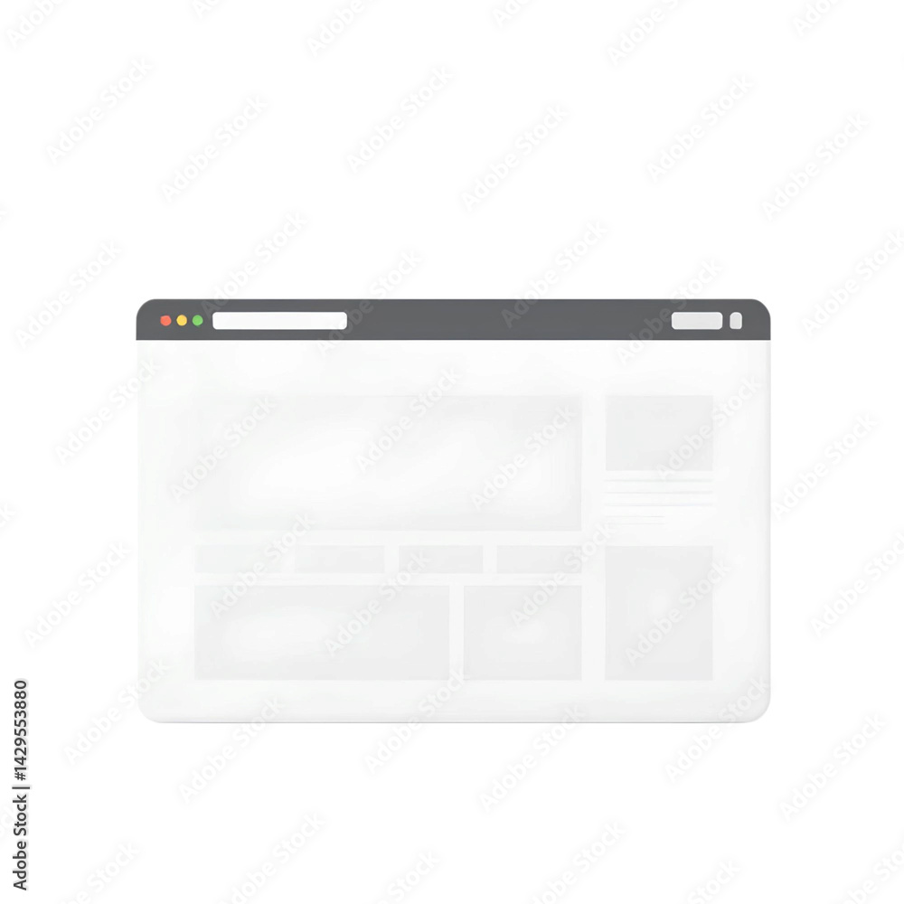 Poster website interface mockup: a clean, minimalist design of a website interface, ideal for showcasing di