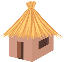 Indian Village Mud House Thatched Roof Traditional Rural Cultural Architecture Shelter