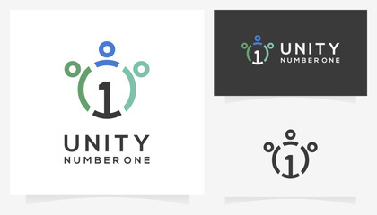 People group, Community, Human social connect logo design ideas. Vector solidarity is number one, based icon template.