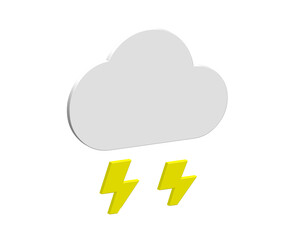 3D illustration of a cloud with lightning