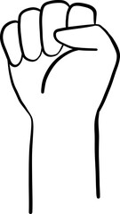 Fist hand gesture minimalist design