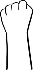 Closed fist hand gesture illustration