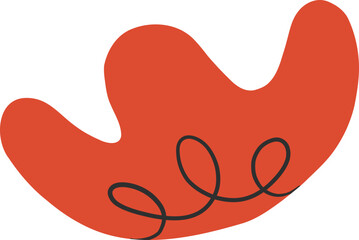 Abstract hand drawn red flower design