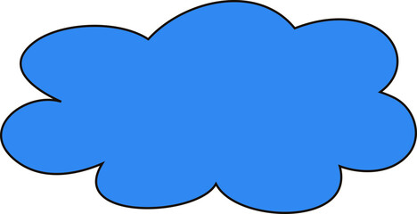 Rounded fluffy abstract cloud hand drawn for modern designs