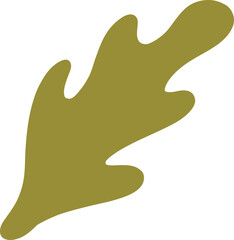 Oak leaf inspired hand drawn abstract shape for natural decorative designs