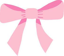 Pink ribbon bow with a decorative double-loop design for creative projects