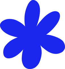 Rounded petal flower with hand drawn abstract modern style