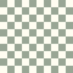 Checkered Chess Sage Green Seamless Vector Pattern Background
