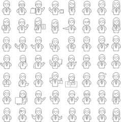Obraz premium Business People Vector, HR Management, Outline Icon Set