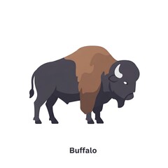 Fototapeta premium American Bison Illustration Wild Animal Nature Wildlife North American Buffalo