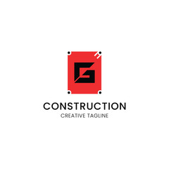 Obraz premium minimalist letter g logo design for construction company