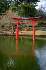japanese garden arch in the park