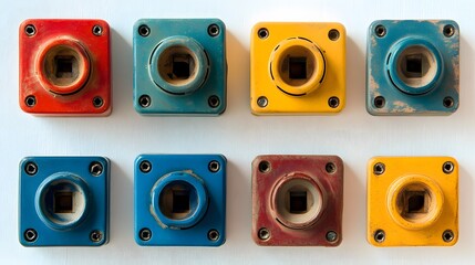 Colorful Square Industrial Plugs.