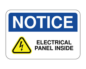 Electrical Panel Location Sign, Safety Notice Warning, Hazard Awareness Symbol – High Quality Stock Image