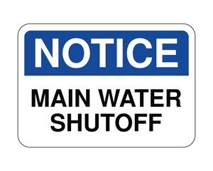 Emergency Water Shutoff Location Sign, Safety Notice for Plumbing Access, Hazard Prevention Symbol – High Quality Stock Image