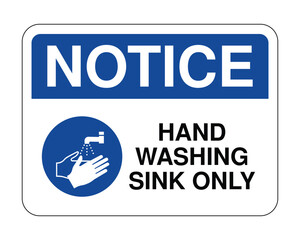Hand Washing Sink Notice, Hygiene Designation, Cleanliness Compliance Sign – High Quality Stock Image