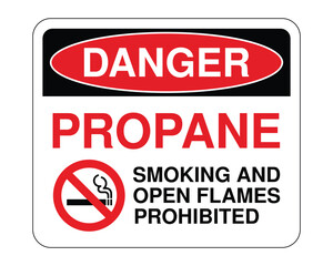 Propane Warning Sign, Flammable Gas Hazard Indicator, Safety Precaution Notice – High Quality Stock Image