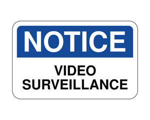 Fototapeta premium Video Surveillance Notice Sign, Security Warning Indicator, Restricted Area Alert – High Quality Stock Image