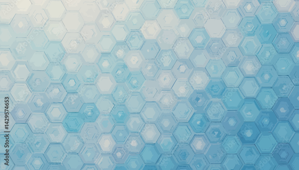 Poster abstract blue hexagon pattern background texture