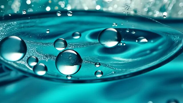 Vibrant water splashes beneath the surface, a dynamic dance in the pool's aquatic realm. Ai Generated