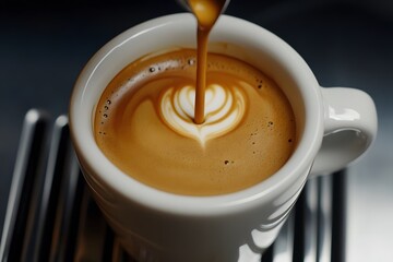 Espresso Macchiato Coffee Drink Latte Art Closeup