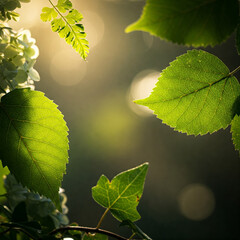 Latar belakang daun hijau beresolusi hd