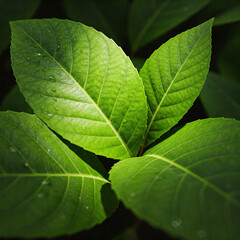 Latar belakang daun hijau beresolusi hd