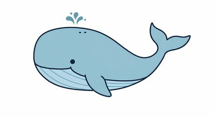 Naklejka premium A Study in Leviathan: Depicting the Power and Gentle Nature of Whales in Detailed Illustrations. 