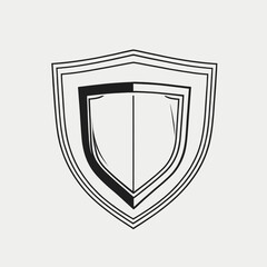 Protective Shield Icon: Security and Safety Graphic