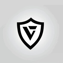 Bold V Letter Logo inside a Shield Design