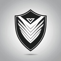 Stylish Black Shield Logo Design Graphic Emblem