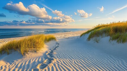 Wave Sand. Tranquil Summer Scene on Nantucket Island Beach