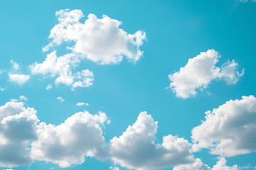 Obraz premium Light blue sky with white clouds.
