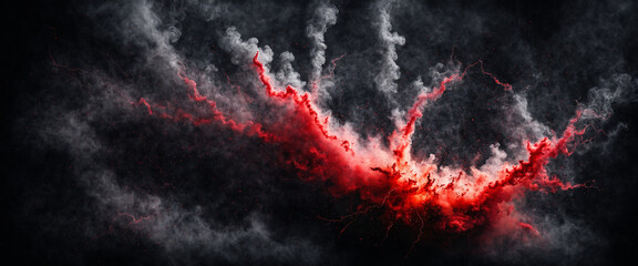 red plasma burst against dark smoke