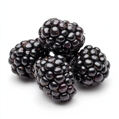 Close-up of Four Juicy Blackberries