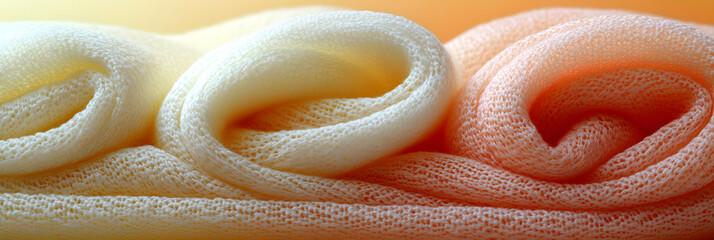 Creamy Peach Knit Fabric Texture