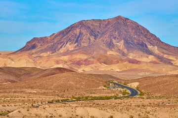 Desert Mountain View with Road Northshore Nevada Eye Level Perspective