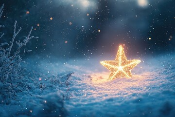 Glowing Star in Winter Wonderland