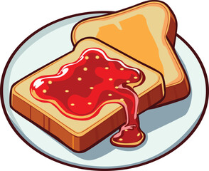 bread or toast with strawberry jam