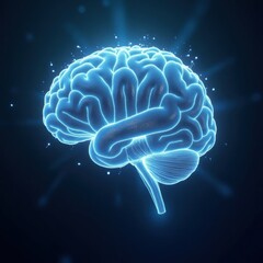 Glowing Human Brain Neural Network Concept