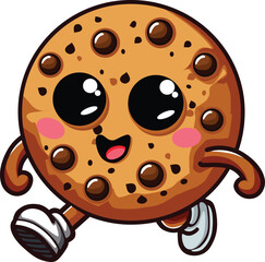Obraz premium running cookies cartoon character