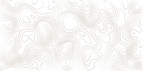 Fototapeta premium Geography landscape Topo contour map on white background, Topographic contour lines. Seamless pattern with lines Topographic map. Geographic mountain relief diagram line wave carve pattern. 