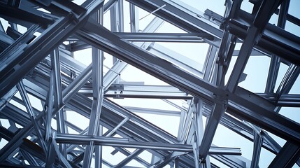 Metal Framework Structure of a Building Under Construction