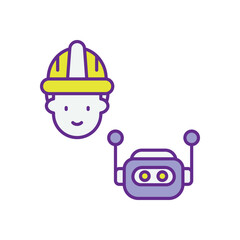 Collaborative Robot vector icons stock illustration