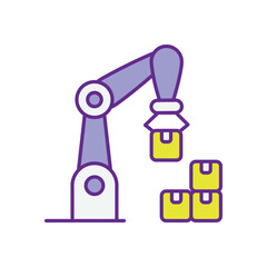 Palletizing Robot vector icons stock illustration